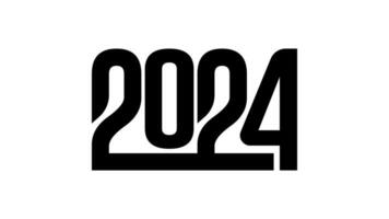 sencillo creativo 2024 nuevo año título fuente tipografía diseño concepto vector
