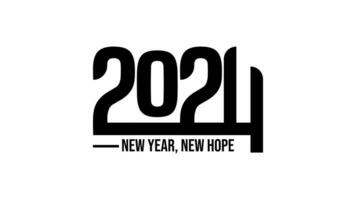 Simple Creative 2024 New Year Title Font Typography With Quote Design Concept vector