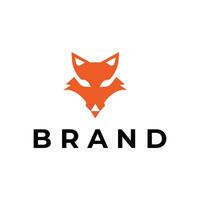 Simple fox head logo with negative space technique vector