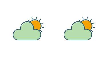 Sun Cloud Vector Icon