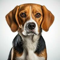 cute brown black and white beagle ai photo