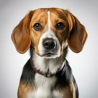 cute brown black and white beagle ai photo