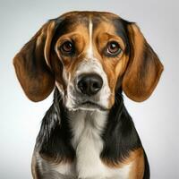 cute brown black and white beagle ai photo