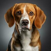 cute brown black and white beagle ai photo