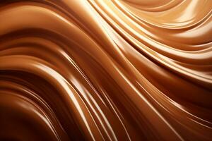 Dance of Light and Shadow - Swirls of Chocolate Cream Against Luminous Backdrop AI Generative photo