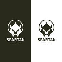 espartano guerrero logo sencillo ilustración silueta vector diseño
