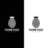 pollo huevo logo granja ilustración modelo vector diseño