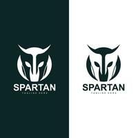 Spartan Warrior Logo Simple Illustration Silhouette Vector Design