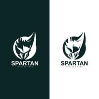 Spartan Warrior Logo Simple Illustration Silhouette Vector Design