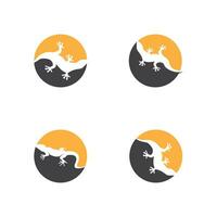 Lizard icon silhouette logo symbol vector