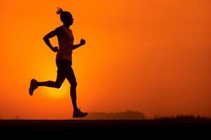 Running into the Sunrise - A Symbol of Endurance and Determination AI Generative photo