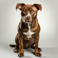 Cute black and brown pitbull photo