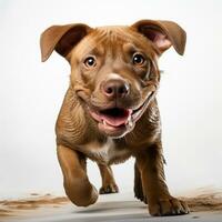 Cute black and brown pitbull photo