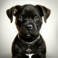 Cute black and brown pitbull photo