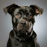 Cute black and brown pitbull photo