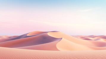 Tranquil Sand Dunes Under a Pastel Sky, Exuding Serenity and Ideal for Travel and Wellness Advertisements photo