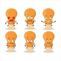 Chicken thight cartoon character with nope expression vector