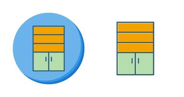 Cupboard with Shelves Vector Icon