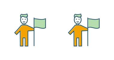 Man setting Flag Vector Icon