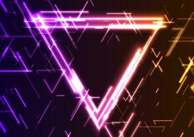 Retro futuristic abstract hi-tech background with glitch triangle vector