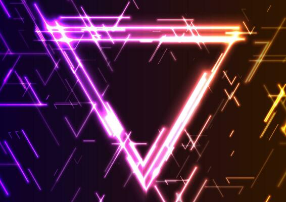 Retro futuristic abstract hi-tech background with glitch triangle