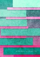 Pink and cyan stripes grunge geometric minimal background vector