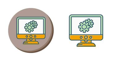 icono de vector de pantalla lcd de configuración