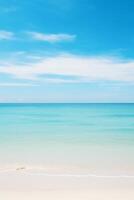 Serene beach landscape with ample space in sky and waters photo
