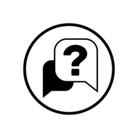 Question mark inside chat bubble. Quiz, query, doubt, questions concept. Flat style illustration. png