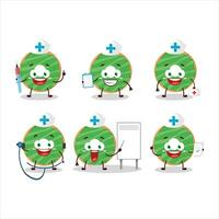 Doctor profession emoticon with cocopandan donut cartoon character vector