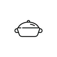 Cooking pan line icon isolated on white background vector