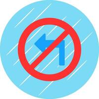 No Turn Left Vector Icon Design