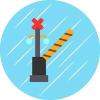 Level Crossing Vector Icon Design