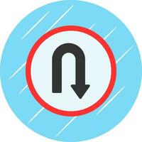 U Turn Vector Icon Design