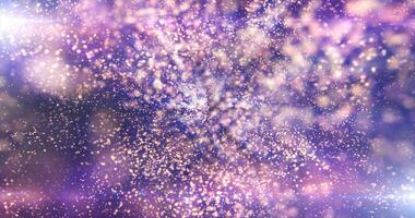 Purple background of many blurred circles with bokeh effect of energy magical glowing particles and light lines abstract background photo