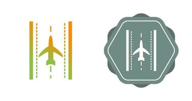 Plane on Runway Vector Icon