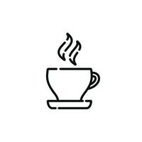 Hot drink line icon isolated on white background vector