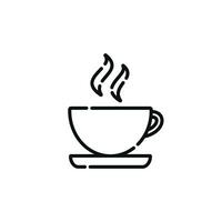 Hot drink line icon isolated on white background vector