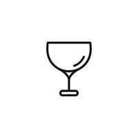 Wine glass line icon isolated on white background vector