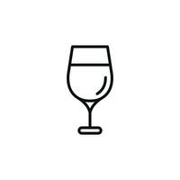 vino vaso línea icono aislado en blanco antecedentes vector