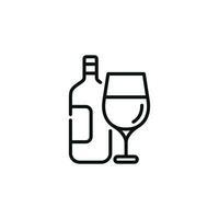 Wine line icon isolated on white background vector