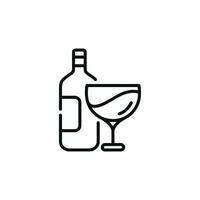 Wine line icon isolated on white background vector