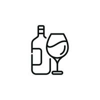 Wine line icon isolated on white background vector