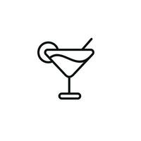 Cocktail line icon isolated on white background vector