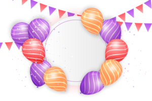 schön glücklich Geburtstag Hintergrund mit Rosa Luftballons und Konfetti zum Geburt Tag Feier Karte png