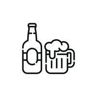 cerveza línea icono aislado en blanco antecedentes vector