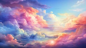 rainbow colored cloud background photo