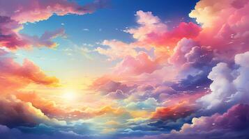 rainbow colored cloud background photo