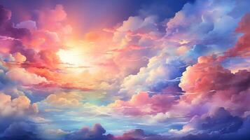 rainbow colored cloud background photo