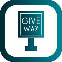 Give Way Vector Icon Design